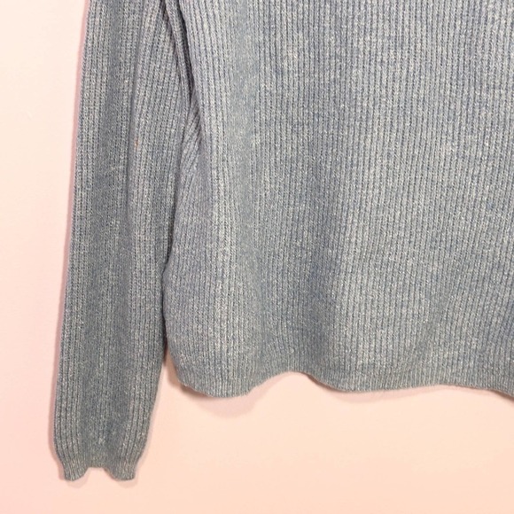 Tahari Ragaln Sweater Women Medium Blue Round Neck Soft Cozy Pullover Kint Top - Picture 11 of 13